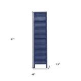 3 Panel Dark Blue Shutter Screen Room Divider - Homeroots - Flyclothing LLC
