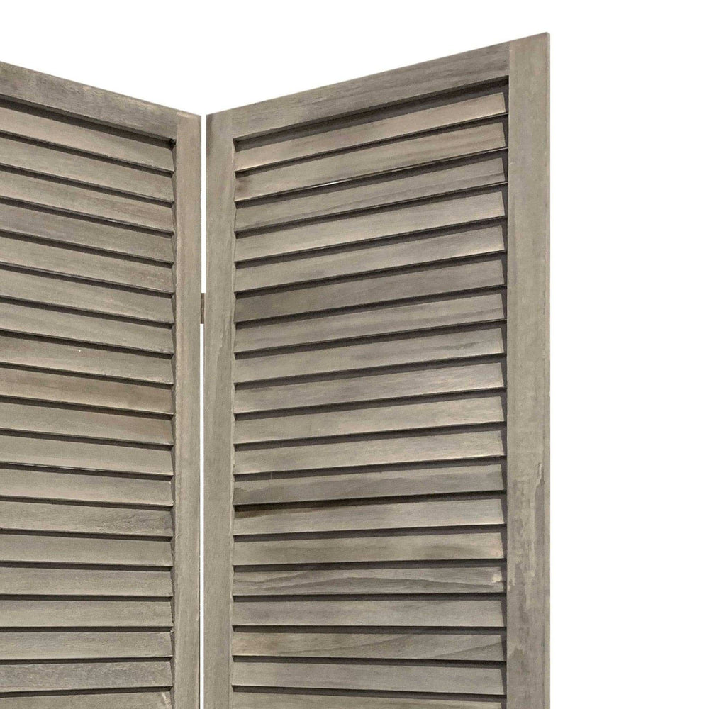 3 Panel Grey Shutter Screen Room Divider - Homeroots - Flyclothing LLC