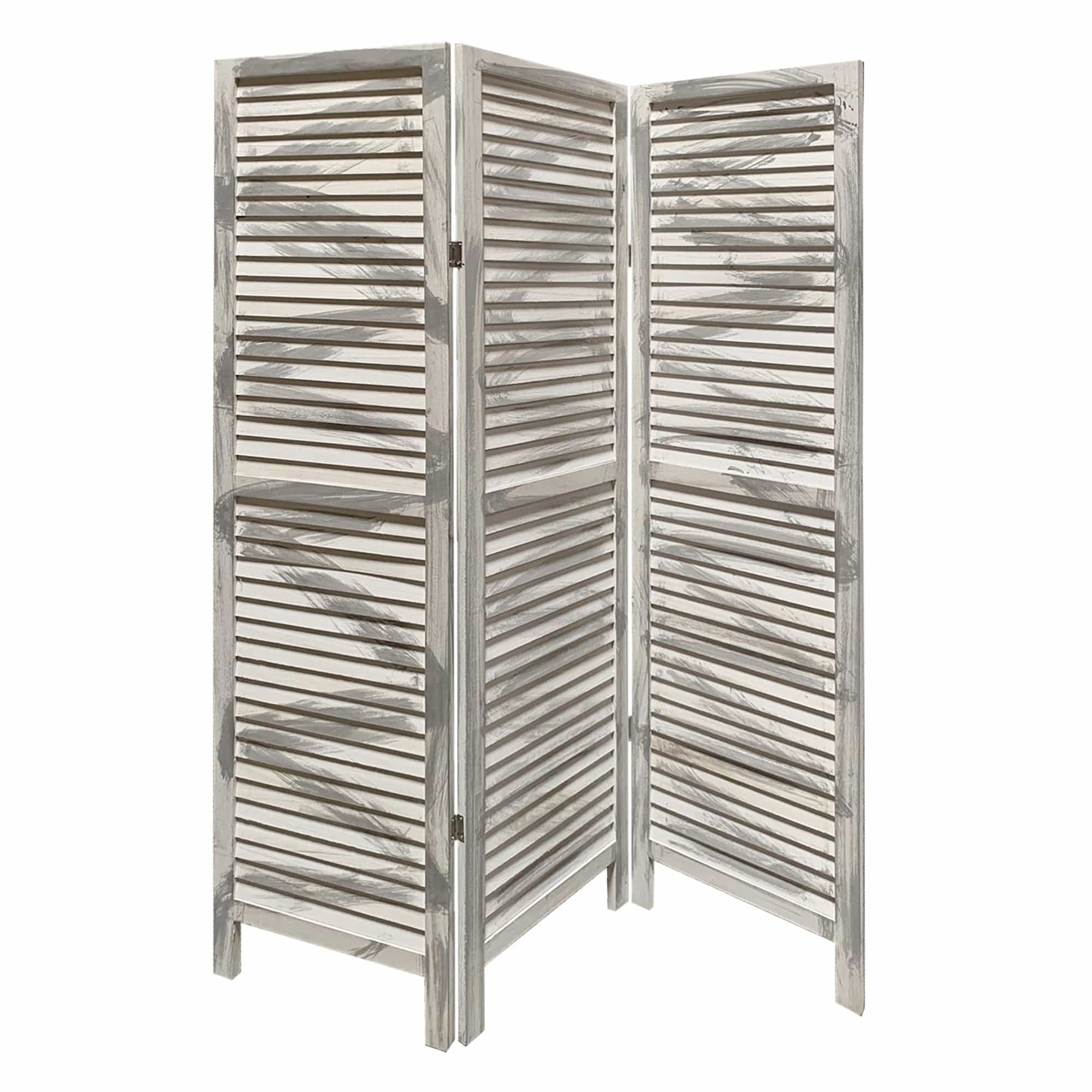 67" Gray Folding Three Panel Screen Room Divider - Homeroots - Flyclothing LLC