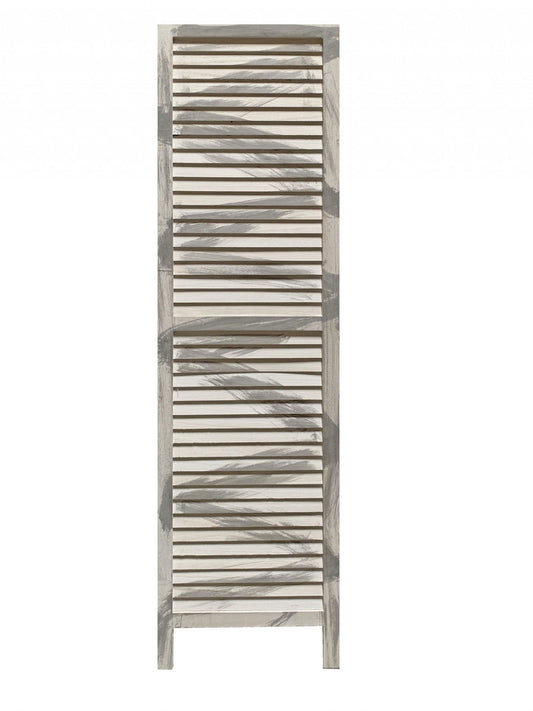 67" Gray Folding Three Panel Screen Room Divider - Homeroots