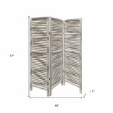 67" Gray Folding Three Panel Screen Room Divider - Homeroots - Flyclothing LLC