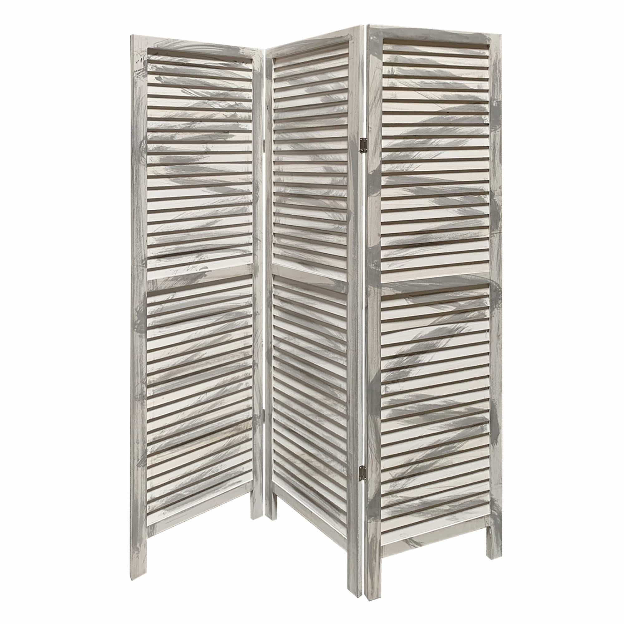 67" Gray Folding Three Panel Screen Room Divider - Homeroots