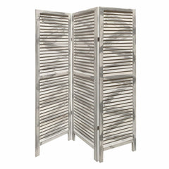 67" Gray Folding Three Panel Screen Room Divider - Homeroots