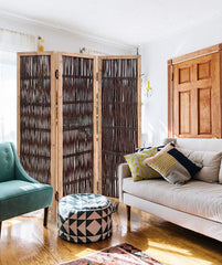 3 Panel Kirkwood Room Divider With Interconnecting Branches Design - Homeroots