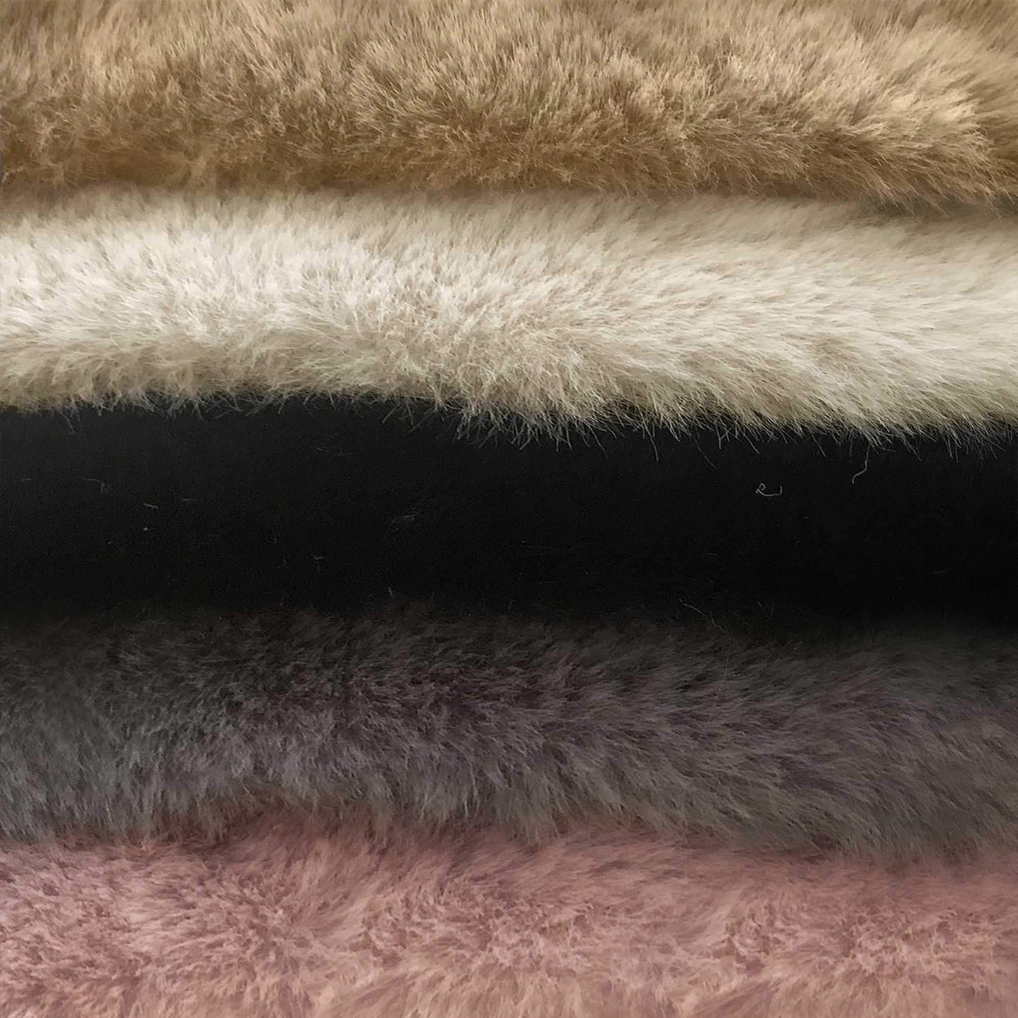 Luxe Faux Rabbit Fur Rectangular Rug 3' X 5' - Black - Homeroots - Flyclothing LLC