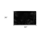 Luxe Faux Rabbit Fur Rectangular Rug 3' X 5' - Black - Homeroots - Flyclothing LLC