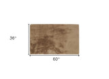 Luxe Faux Rabbit Fur Rectangular Rug 3' X 5' - Taupe - Homeroots - Flyclothing LLC