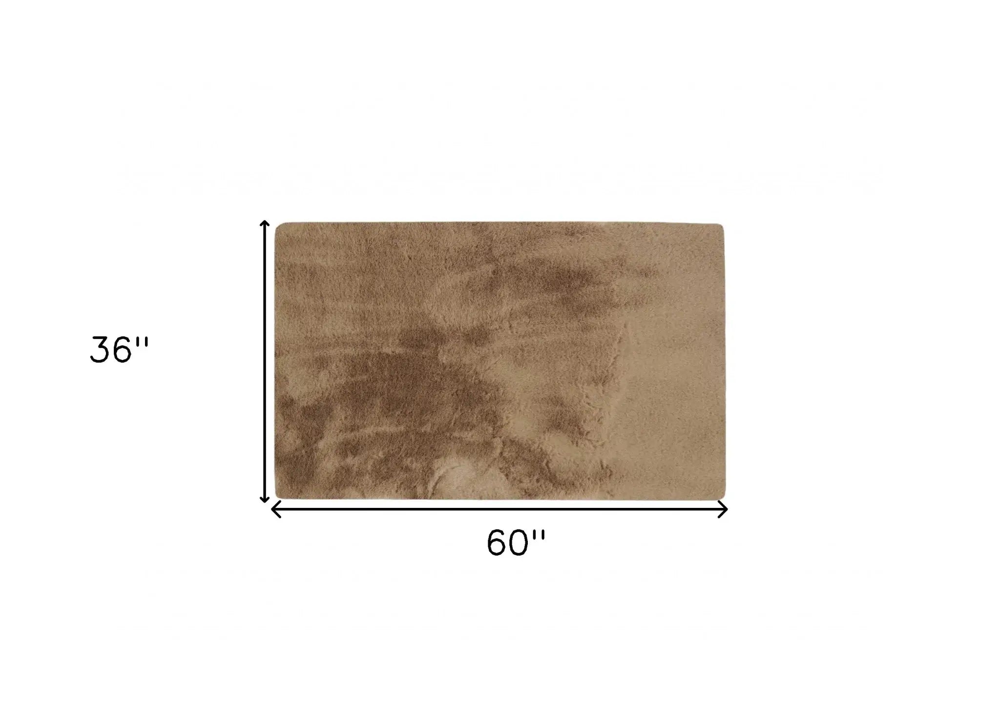 Luxe Faux Rabbit Fur Rectangular Rug 3' X 5' - Taupe - Homeroots - Flyclothing LLC