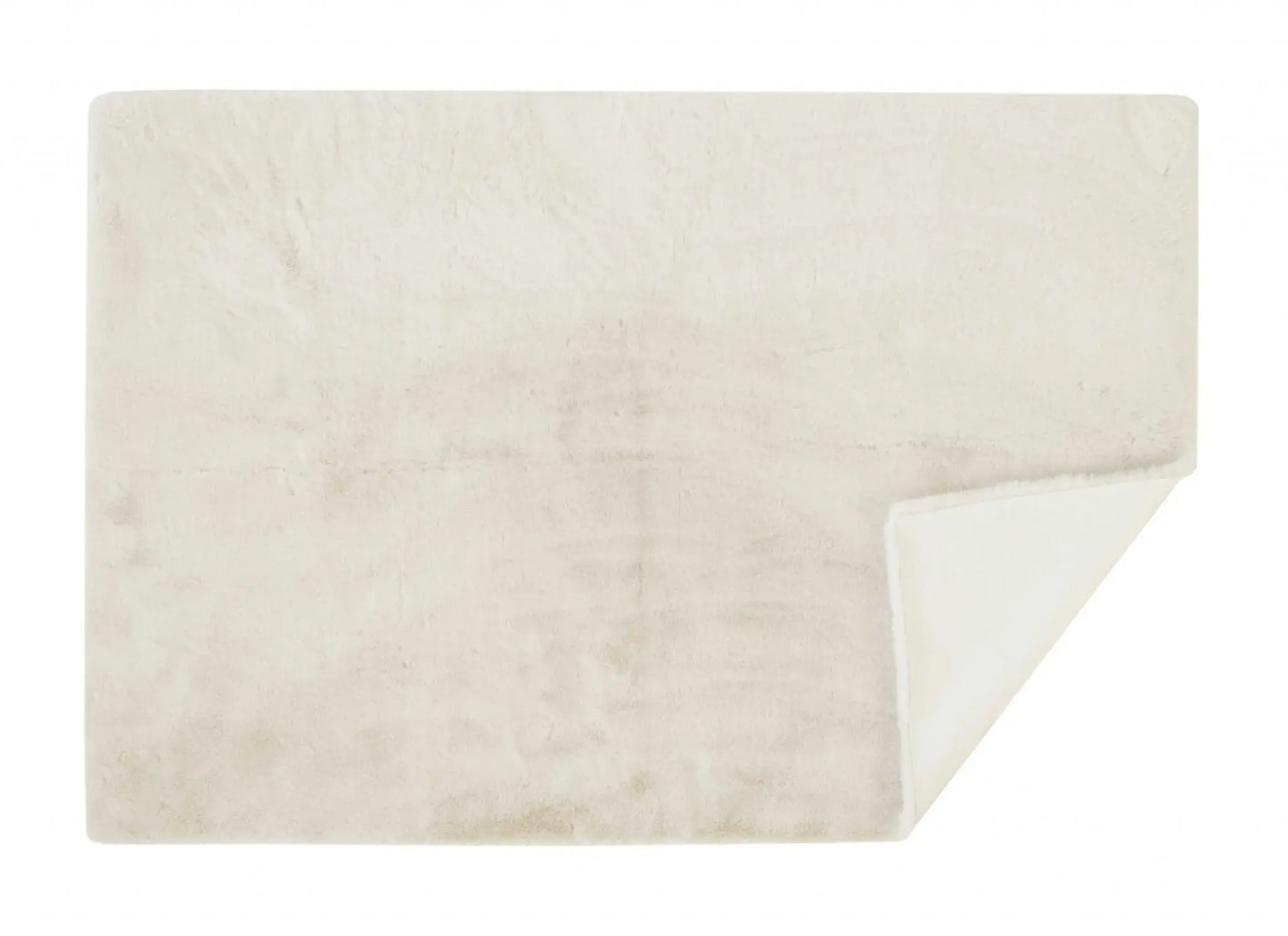 Luxe Faux Rabbit Fur Rectangular Rug 5' X 8' - Ivory - Homeroots - Flyclothing LLC