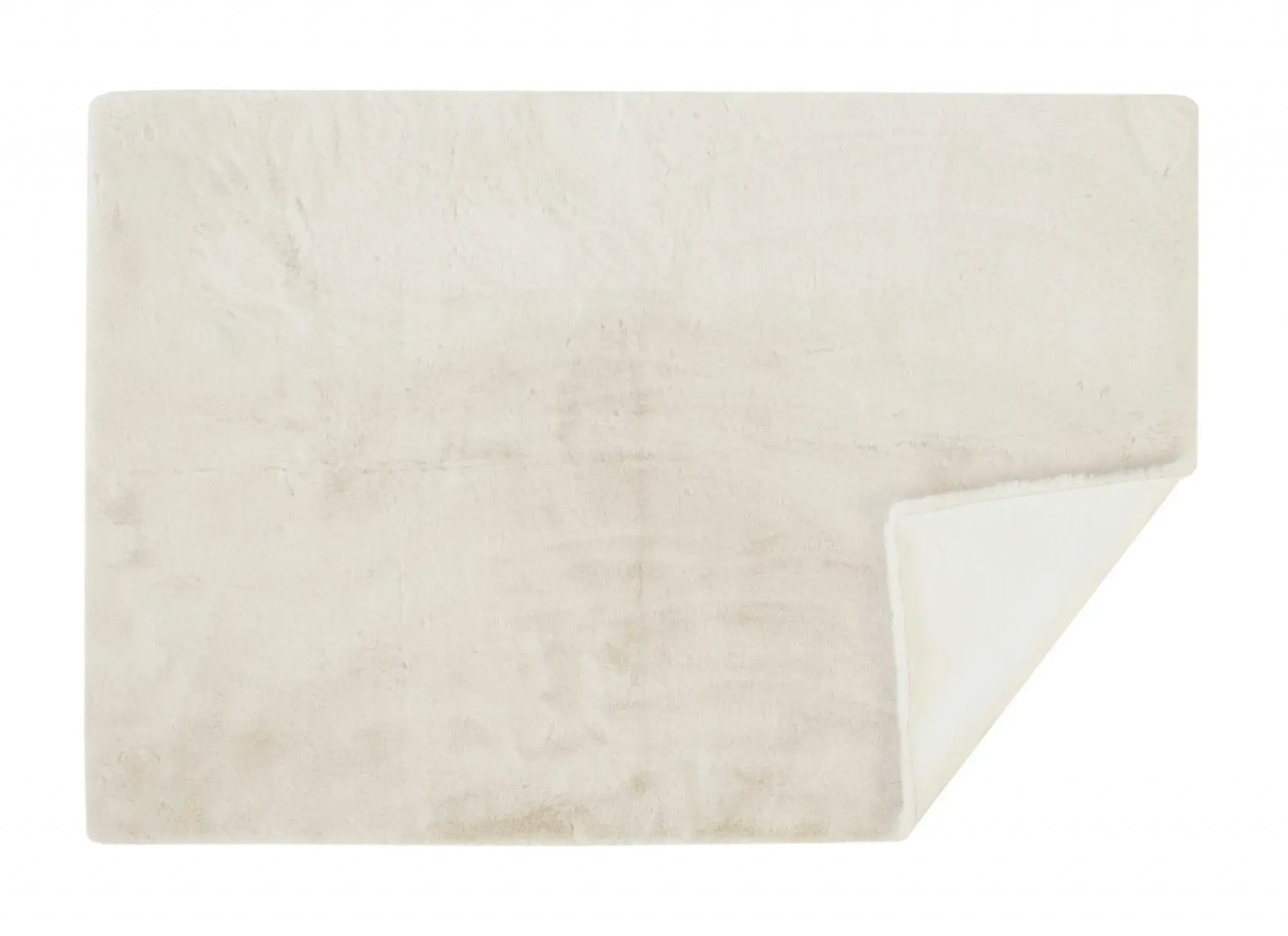 Luxe Faux Rabbit Fur Rectangular Rug 5' X 8' - Ivory - Homeroots - Flyclothing LLC