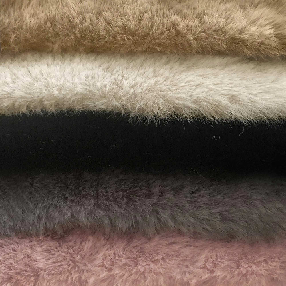 Luxe Faux Rabbit Fur Rectangular Rug 5' X 8' - Ivory - Homeroots - Flyclothing LLC