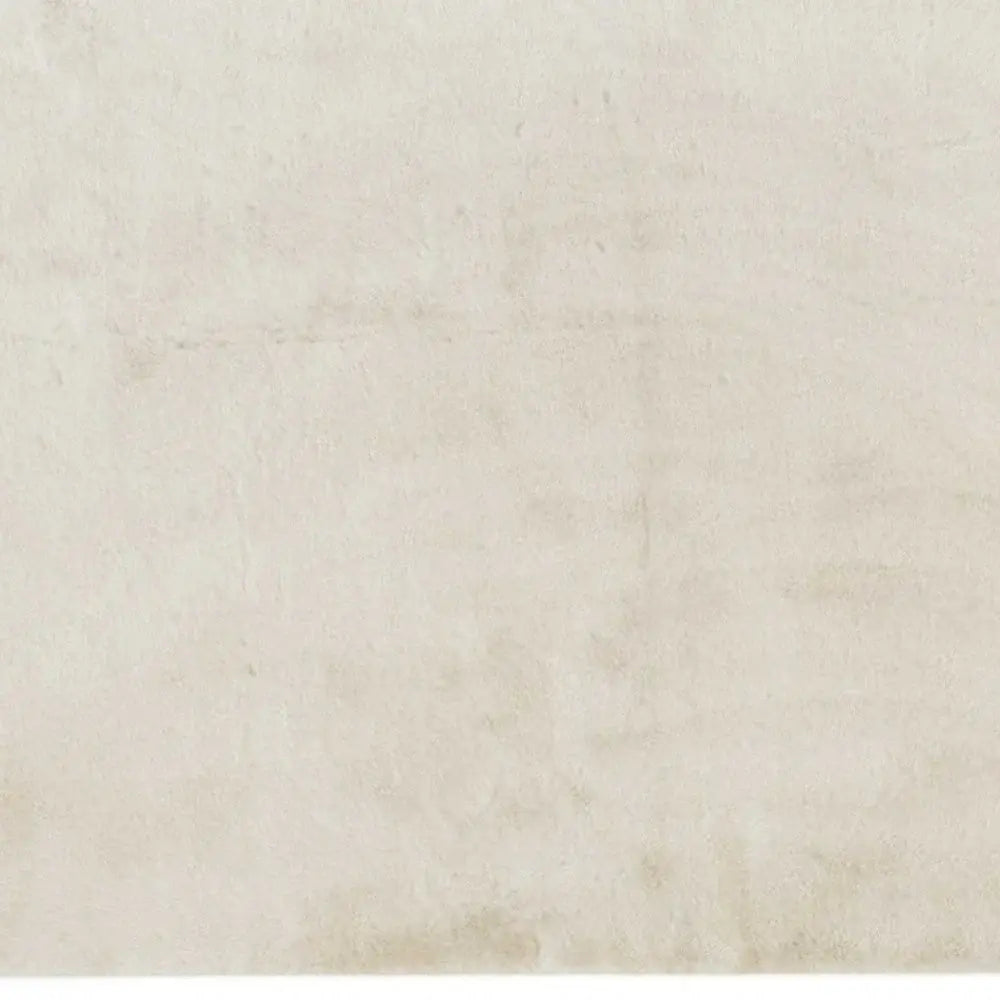 Luxe Faux Rabbit Fur Rectangular Rug 5' X 8' - Ivory - Homeroots - Flyclothing LLC