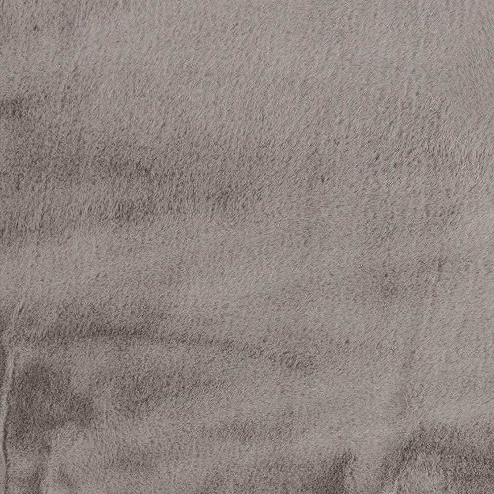 Luxe Faux Rabbit Fur Rectangular Rug 5' X 8' - Grey - Homeroots - Flyclothing LLC