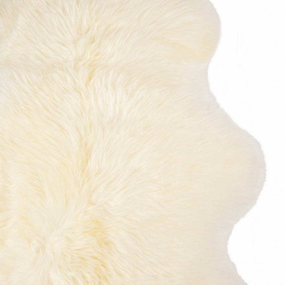 2' X 3' Ivory New Zealand Natural Sheepskin Rug - Homeroots - Flyclothing LLC