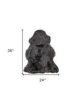 2' X 3' Black New Zealand Natural Sheepskin Rug - Homeroots - Flyclothing LLC