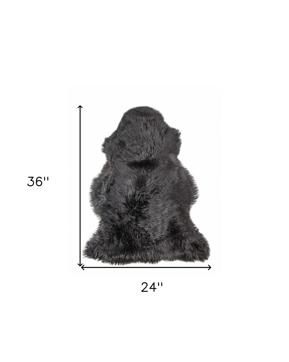 2' X 3' Black New Zealand Natural Sheepskin Rug - Homeroots - Flyclothing LLC