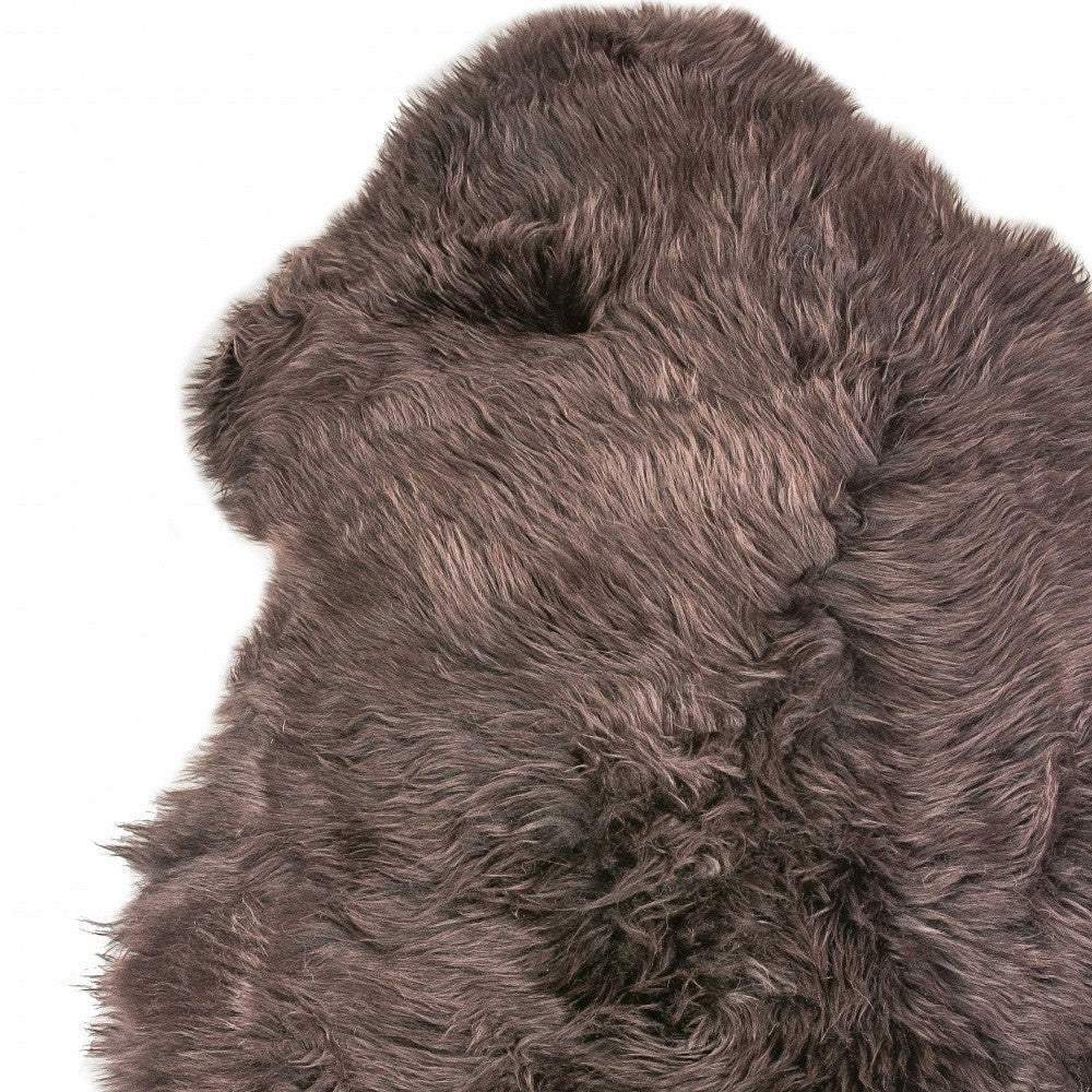 2' X 3' Chocolate New Zealand Natural Sheepskin Rug - Homeroots - Flyclothing LLC