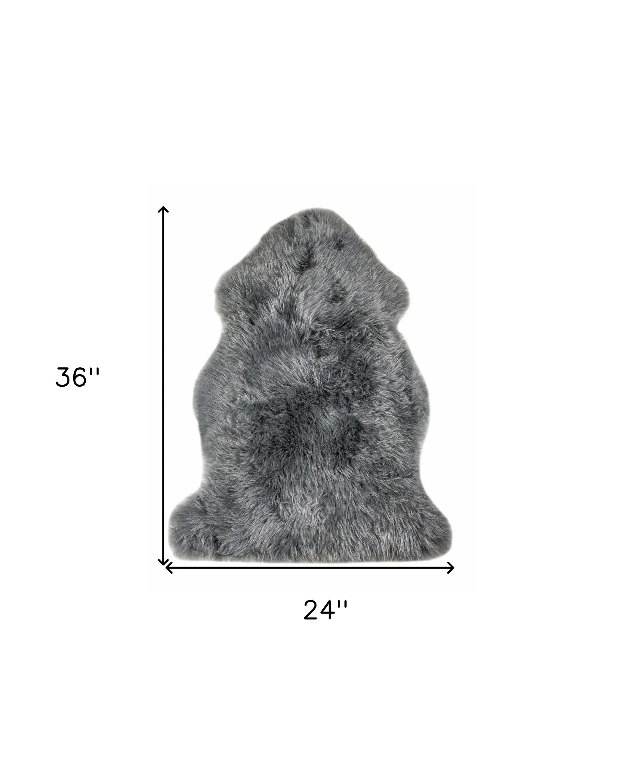 2' X 3' Warm Gray New Zealand Natural Sheepskin Rug - Homeroots - Flyclothing LLC
