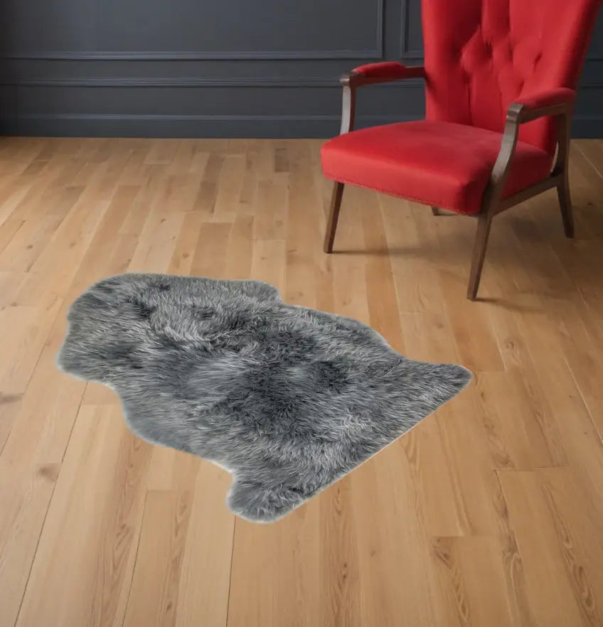 2' X 3' Warm Gray New Zealand Natural Sheepskin Rug - Homeroots - Flyclothing LLC