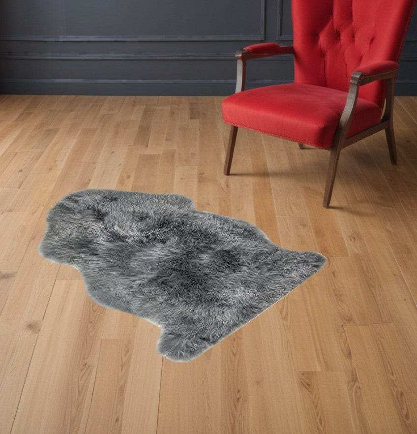 2' X 3' Warm Gray New Zealand Natural Sheepskin Rug - Homeroots - Flyclothing LLC