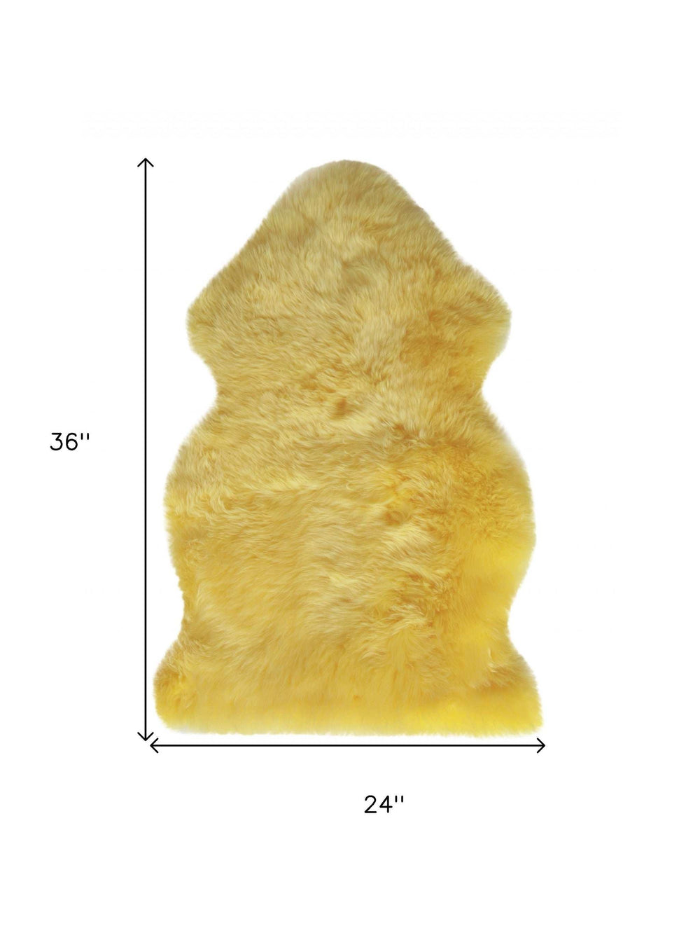 2' X 3' Yellow New Zealand Natural Sheepskin Rug - Homeroots - Flyclothing LLC