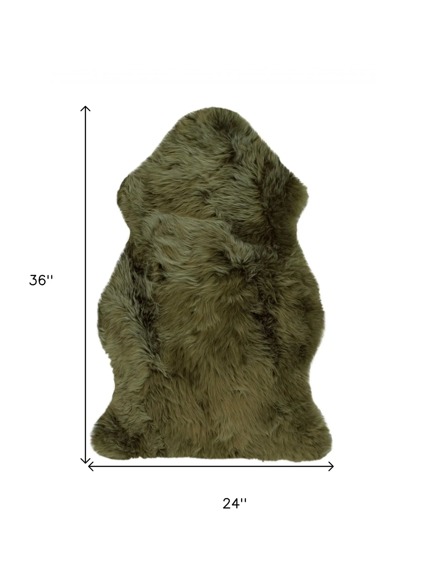 2' X 3' Khaki Green New Zealand Natural Sheepskin Rug - Homeroots - Flyclothing LLC