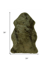 2' X 3' Khaki Green New Zealand Natural Sheepskin Rug - Homeroots - Flyclothing LLC