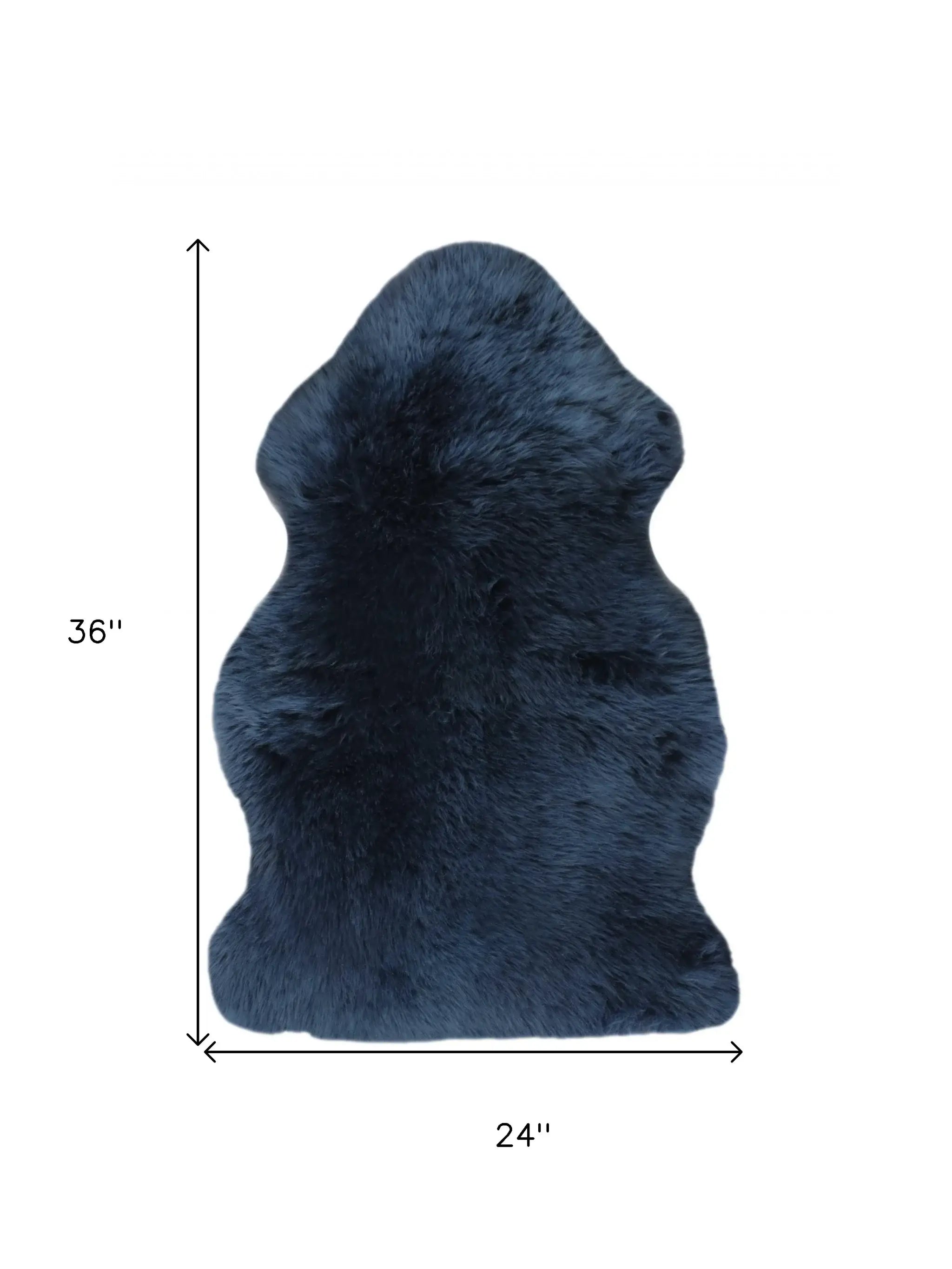 2' X 3' Navy New Zealand Natural Sheepskin Rug - Homeroots - Flyclothing LLC