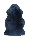 2' X 3' Navy New Zealand Natural Sheepskin Rug - Homeroots - Flyclothing LLC