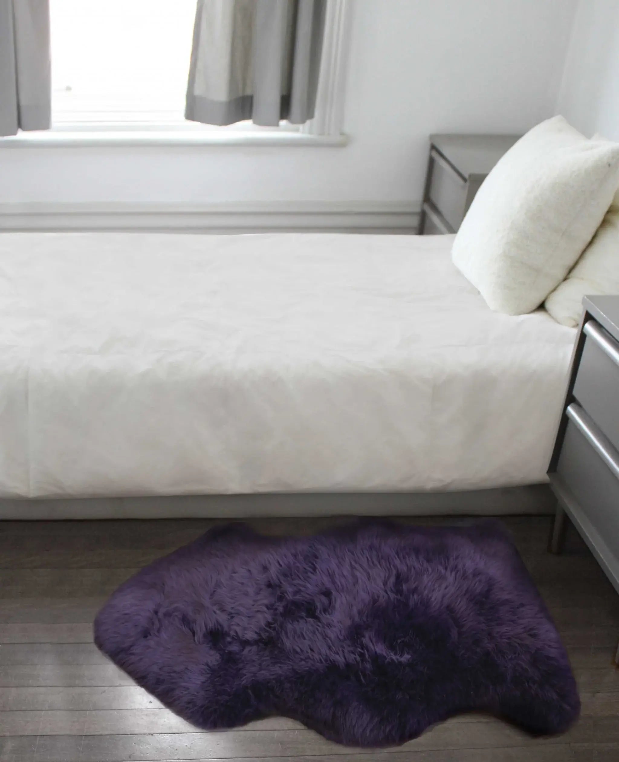 2' X 3' Purple New Zealand Natural Sheepskin Rug - Homeroots - Flyclothing LLC