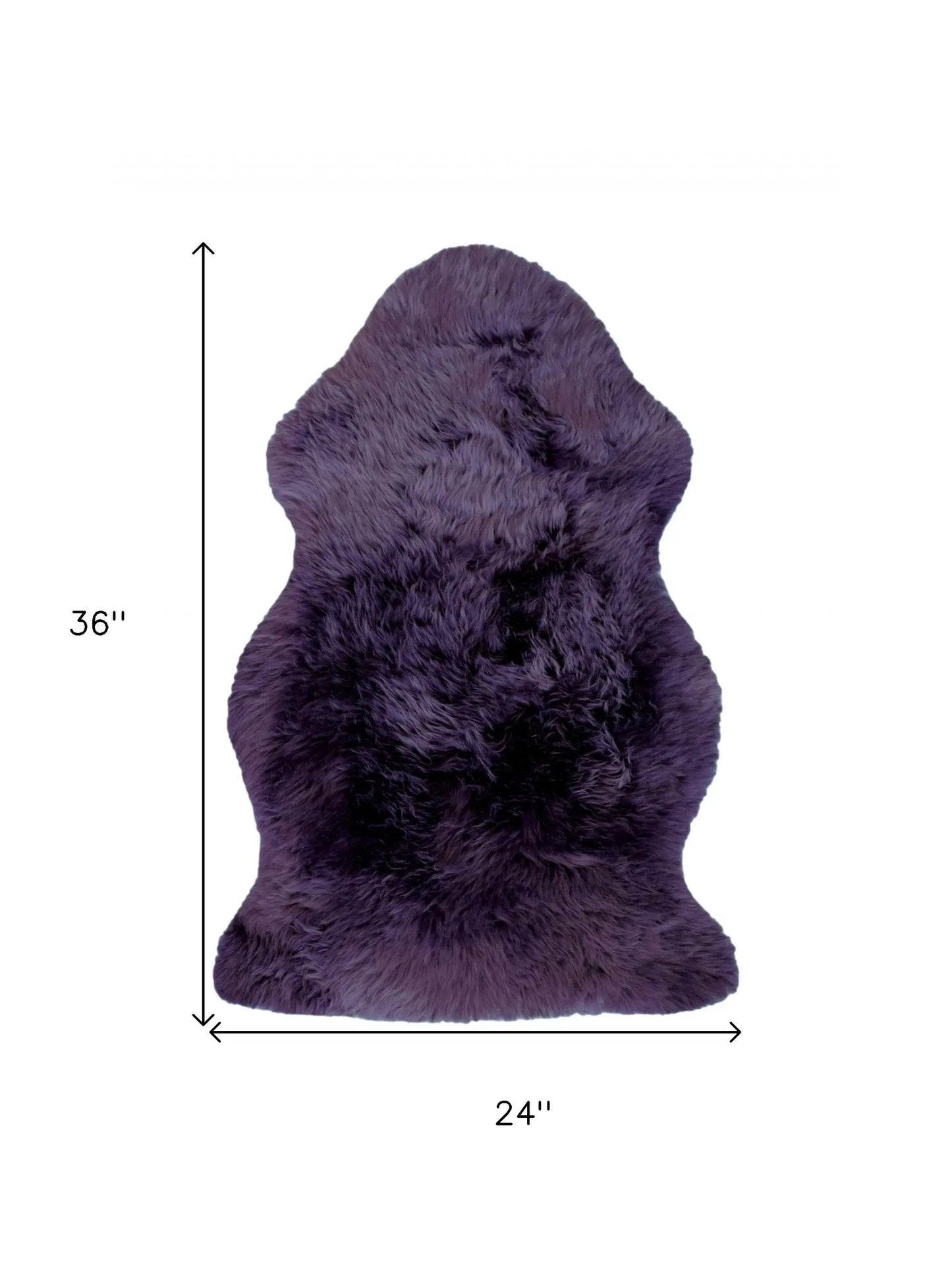 2' X 3' Purple New Zealand Natural Sheepskin Rug - Homeroots - Flyclothing LLC