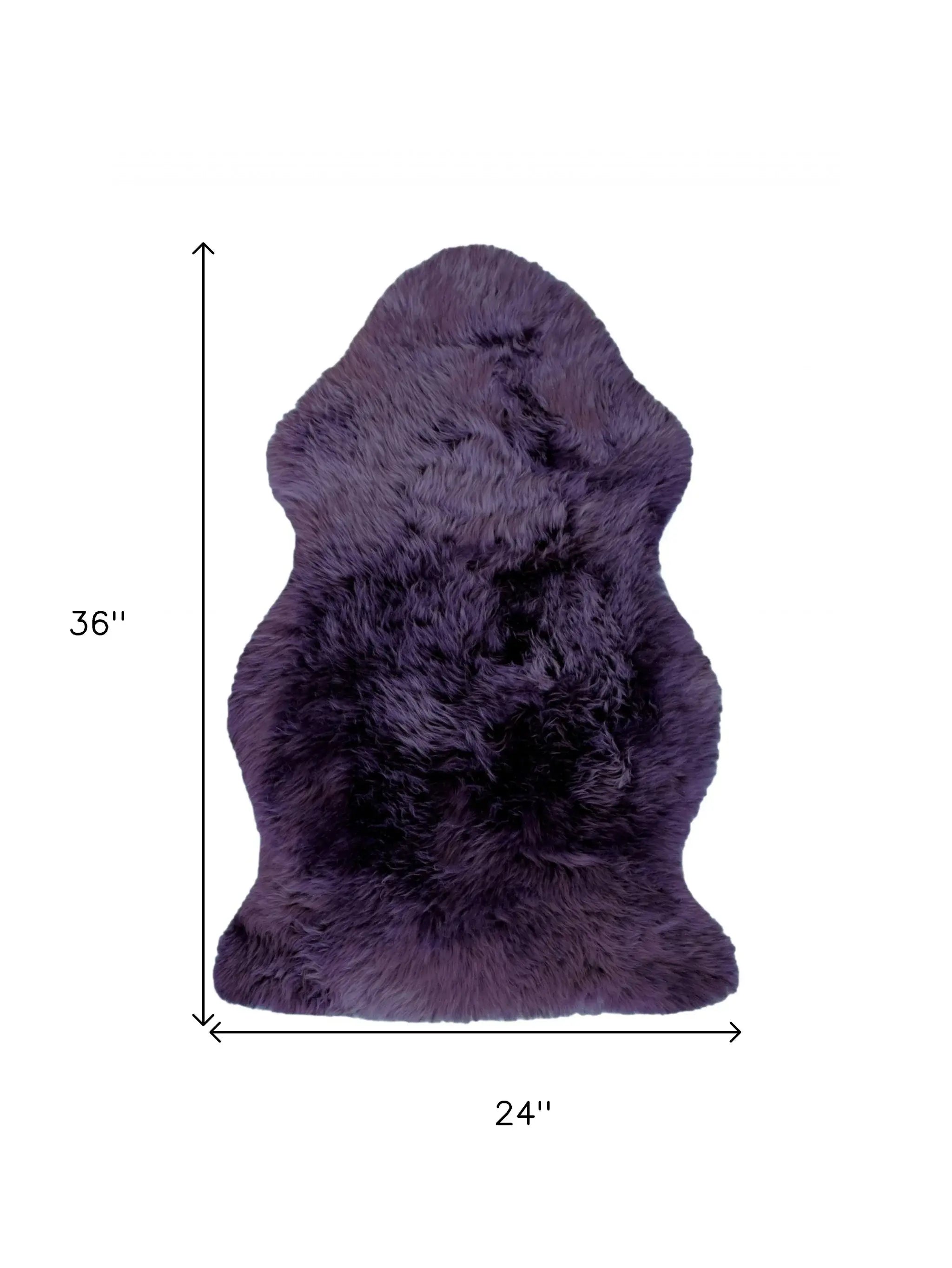 2' X 3' Purple New Zealand Natural Sheepskin Rug - Homeroots - Flyclothing LLC