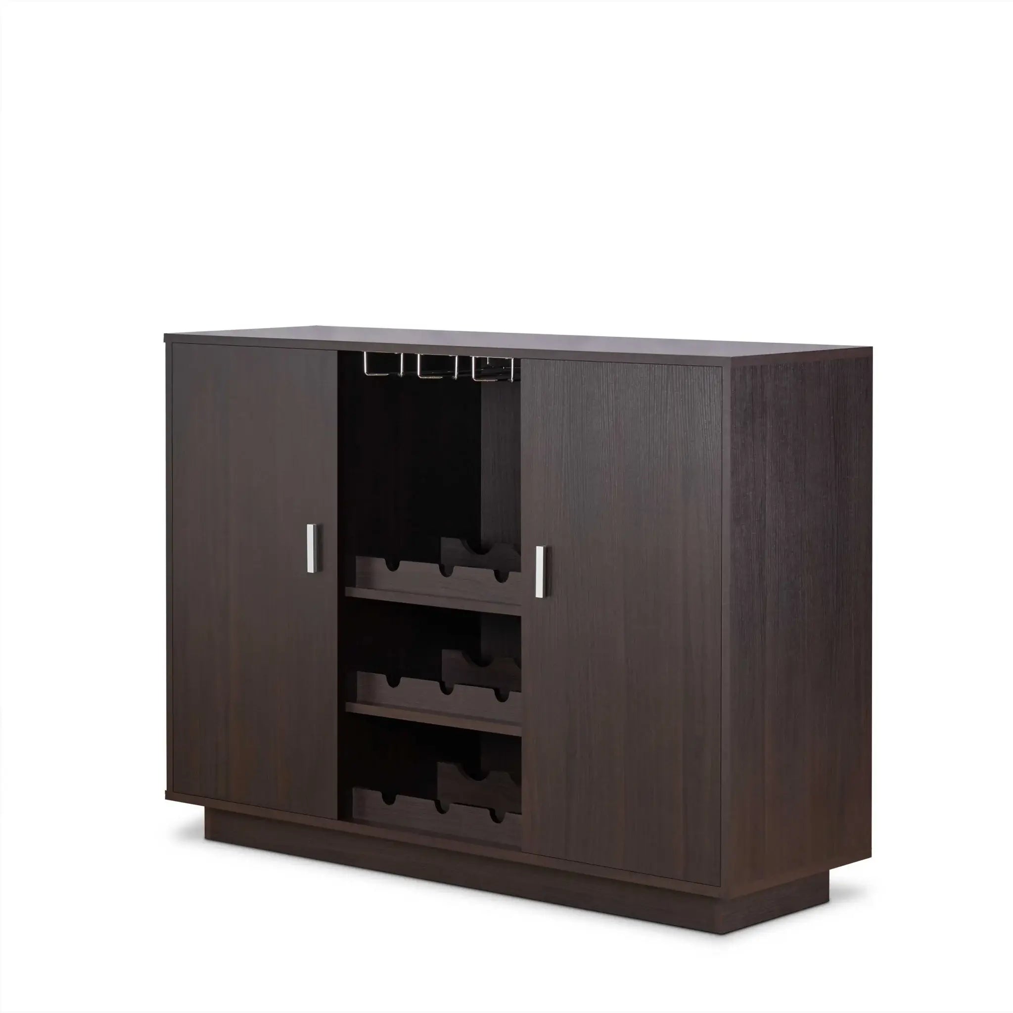 Espresso Wood Finish Wine And Stemware Cabinet - Homeroots - Flyclothing LLC