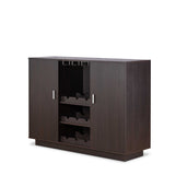 Espresso Wood Finish Wine And Stemware Cabinet - Homeroots