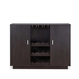 Espresso Wood Finish Wine And Stemware Cabinet - Homeroots