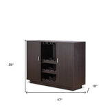 Espresso Wood Finish Wine And Stemware Cabinet - Homeroots