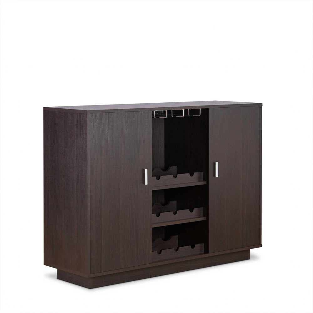 Espresso Wood Finish Wine And Stemware Cabinet - Homeroots - Flyclothing LLC
