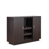 Espresso Wood Finish Wine And Stemware Cabinet - Homeroots