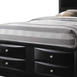 Black Multii-Drawer Wood Platform King  Bed With Pull Out Tray - Homeroots