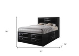 Black Multii-Drawer Wood Platform King Bed With Pull Out Tray - Homeroots - Flyclothing LLC