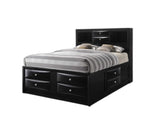 Black Multi-Drawer Queen Bed With Bookcase Headboard - Homeroots - Flyclothing LLC