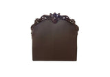 Dark Brown and Cherry Blossom Pink Tufted Upholstered Faux Leather No Bed - Homeroots
