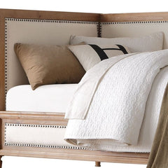 Oak And Linen Nail Head Trim Twin Daybed - Homeroots