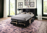 Black Multi-Drawer Wood Platform Full Bed With Pull Out Tray - Homeroots - Flyclothing LLC