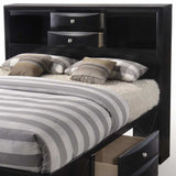 Black Multi-Drawer Wood Platform Full Bed With Pull Out Tray - Homeroots - Flyclothing LLC