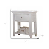 27" White One Drawer Nightstand - Homeroots