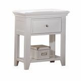 27" White One Drawer Nightstand - Homeroots