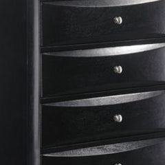 32" Black Solid Wood Five Drawer Standard Chest
