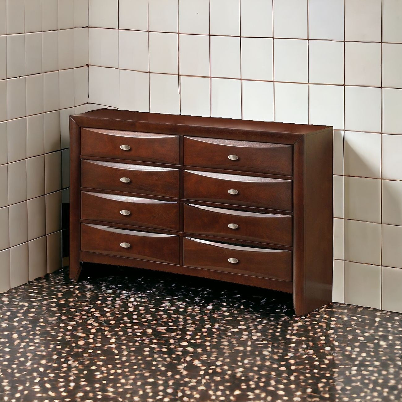 41" Espresso Wood Finish Dresser With 8 Drawers - Homeroots - Flyclothing LLC