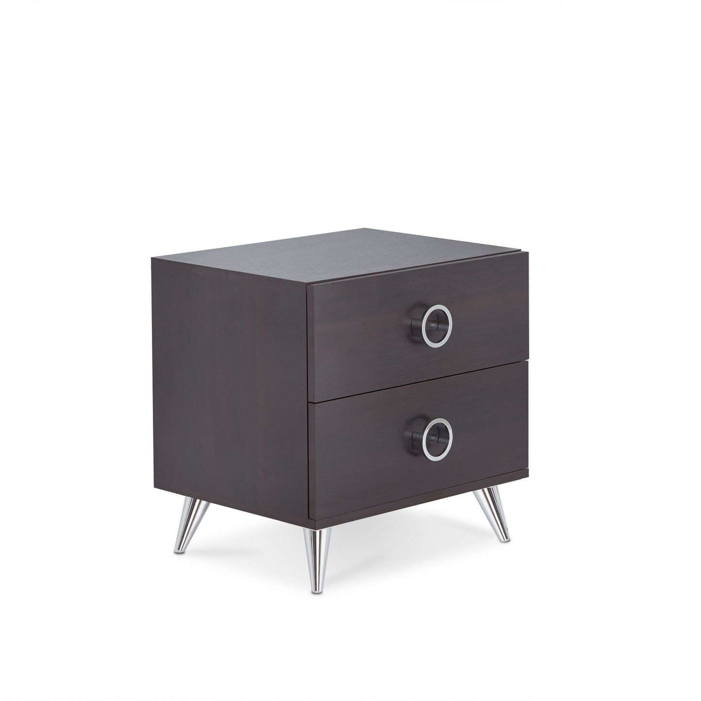 20" Silver And Espresso End Table With Two Drawers - Homeroots - Flyclothing LLC